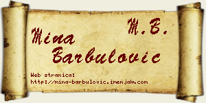 Mina Barbulović vizit kartica